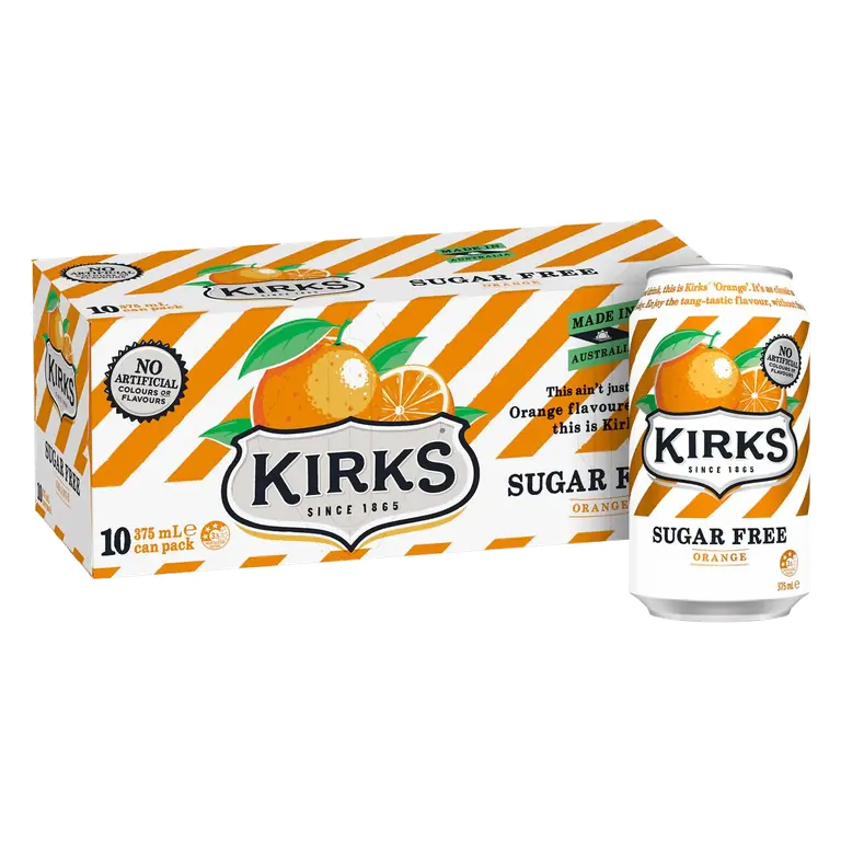 Zero Sugar Orange Soft Drink Cans