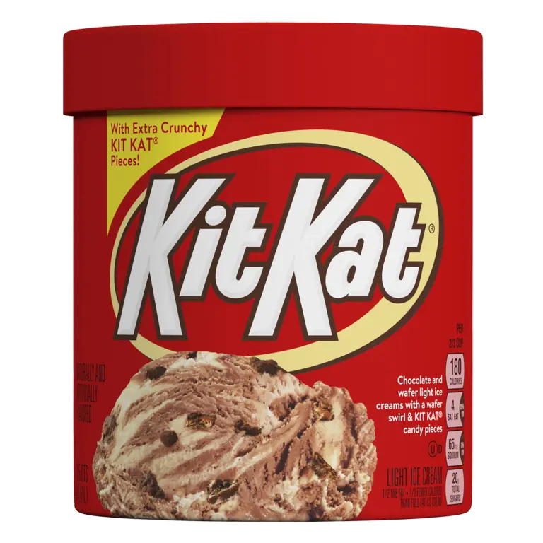 Chocolate and Wafer Light Ice Creams with a Wafer Swirl & Kit Kat Candy Pieces