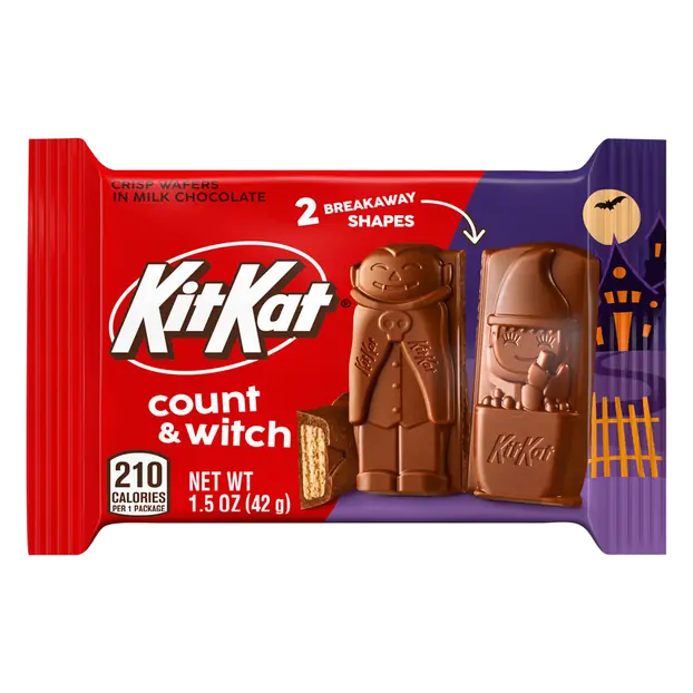Count & Witch Milk Chocolate Wafer Halloween Candy Bar