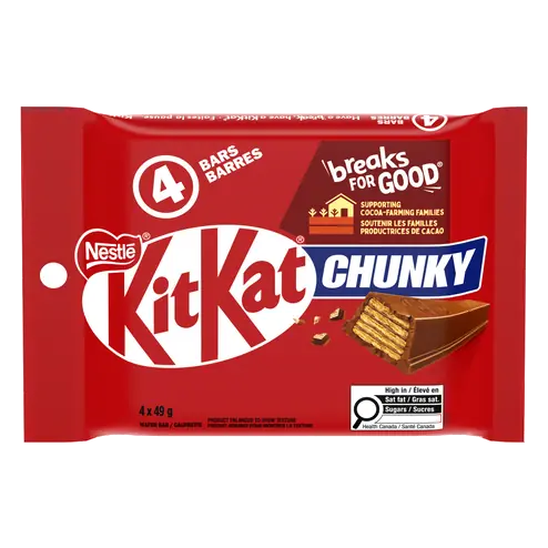 Chunky Wafer Bars Milk Chocolate 4 x 49 g