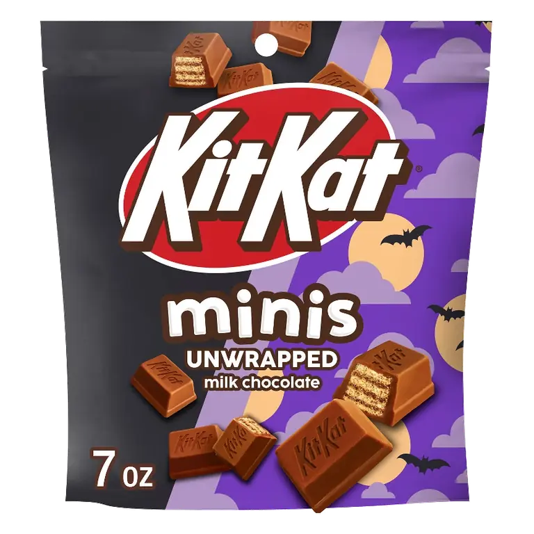 Kit Kat Milk Chocolate Unwrapped Minis Halloween Candy, 7oz