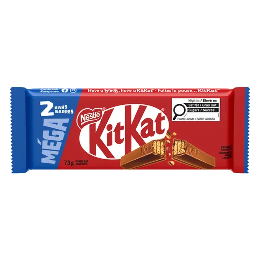 Wafer Bars Milk Chocolate Mega Size 2 Pack 73 g