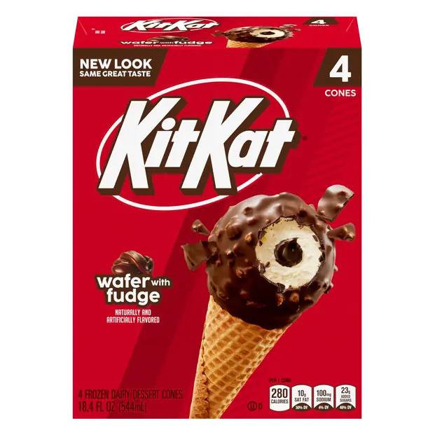 Wafer with Fudge Frozen Dairy Dessert Cones - 4 ct