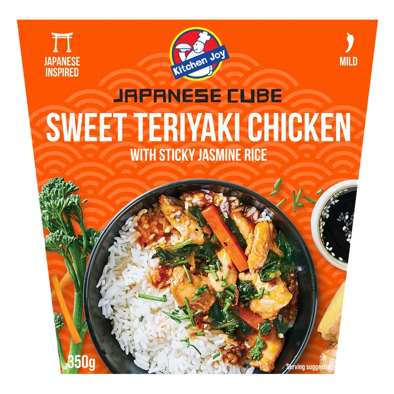 Kitchen Joy Japanese Cube Sweet Teriyaki Chicken with Sticky Jasmine Rice 350g