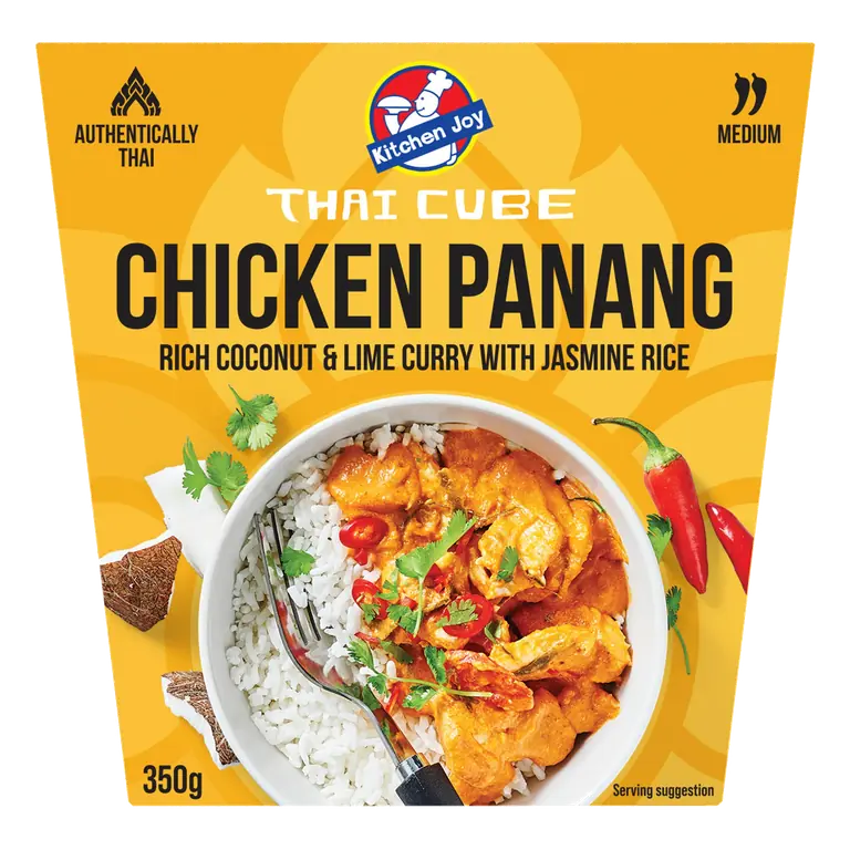 Kitchen Joy Thai Cube Chicken Panang Rich Coconut & Lime Curry with Jasmine Rice 350g