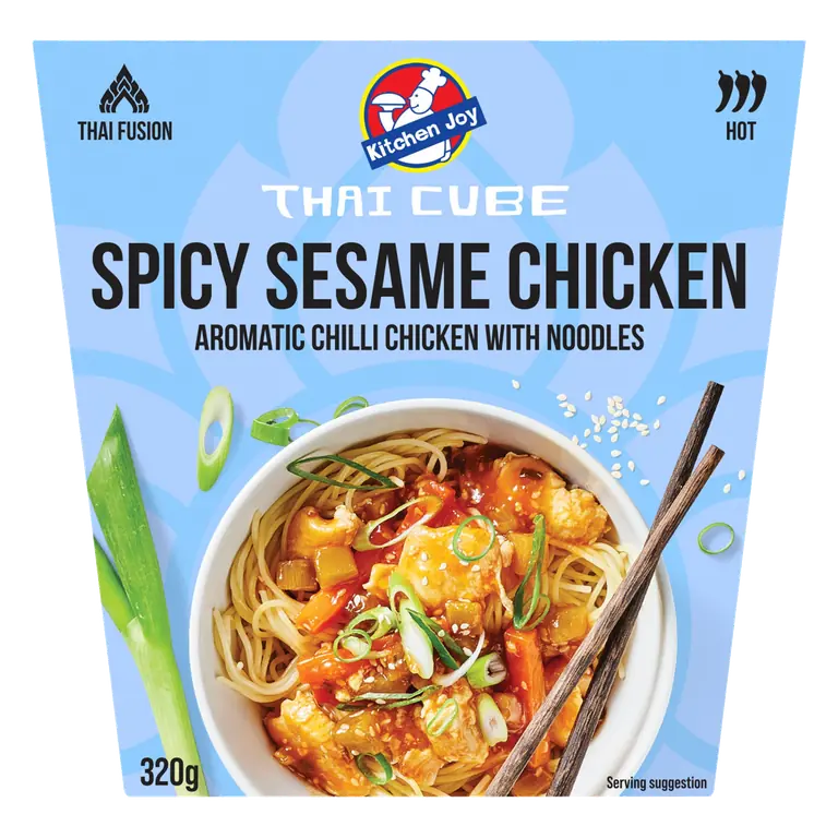 Kitchen Joy Thai Cube Spicy Sesame Chicken Aromatic Chilli with Noodles 320g