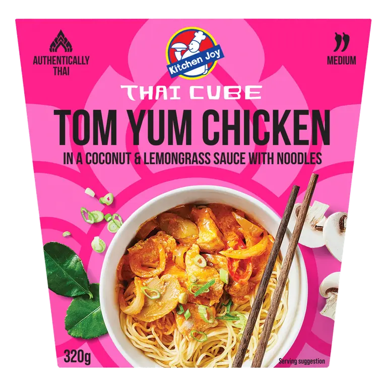 Kitchen Joy Thai Cube Tom Yum Chicken in a Coconut & Lemongrass Sauce with Noodles 320g