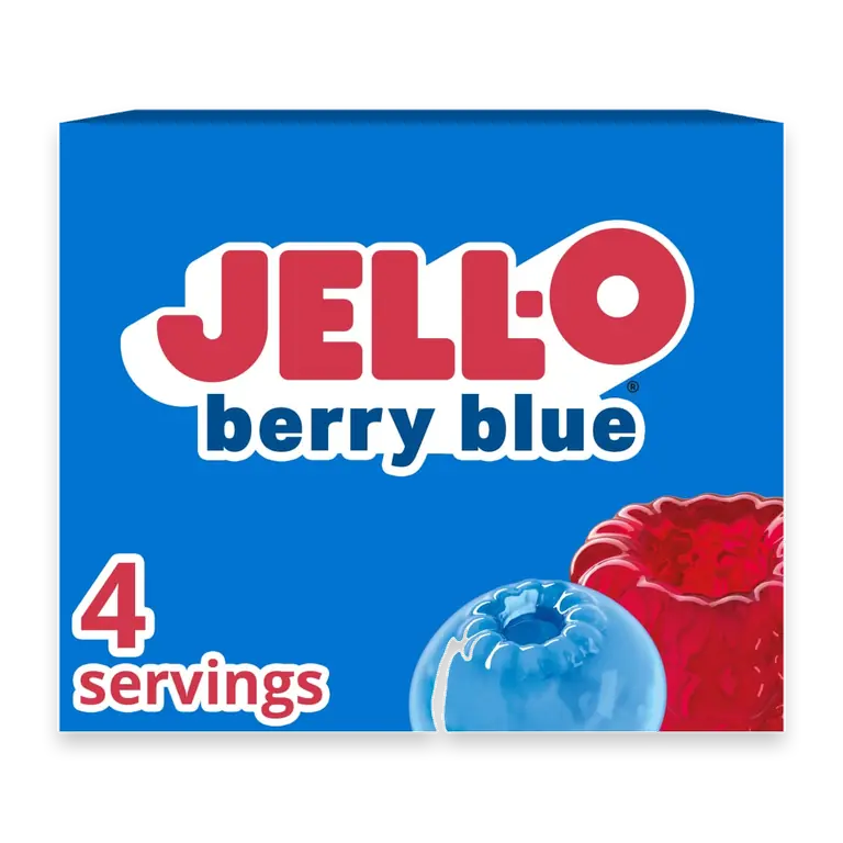 Jell-O Berry Blue Artificially Flavored Gelatin Dessert Mix, Box