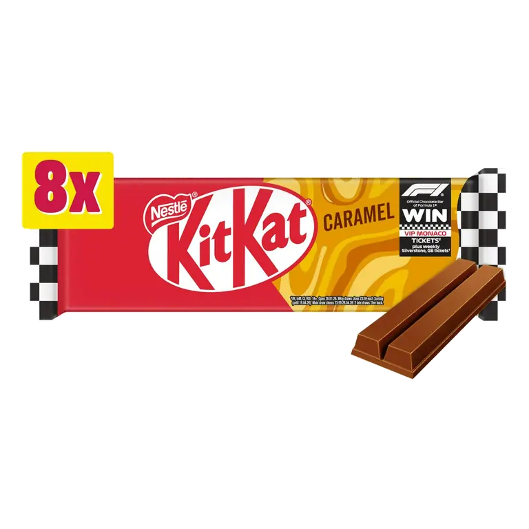 2 Finger Caramel Chocolate Biscuit Bar Multipack 8 x 20.7g