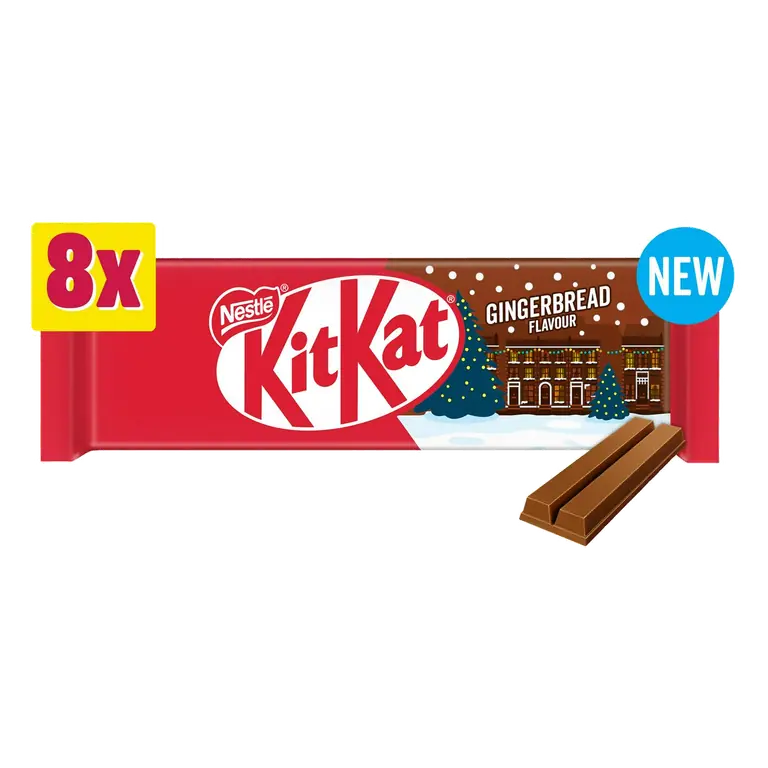 2 Finger Gingerbread Flavour Chocolate Biscuit Bar Multipack x8 165.6g