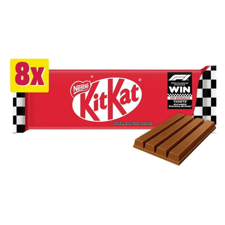 4 Finger Milk Chocolate Biscuit Bar Multipack x8 332g