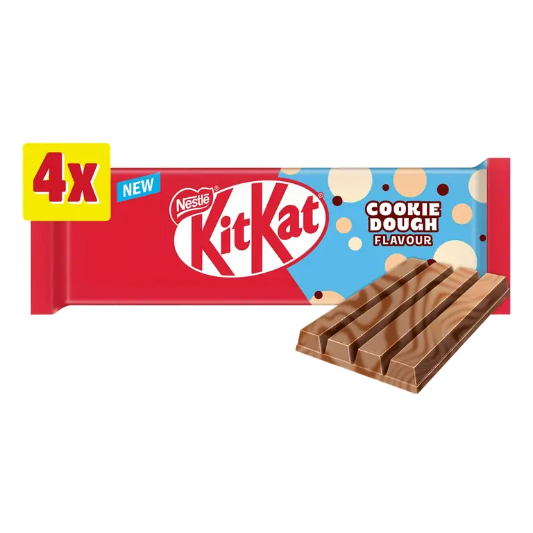 KitKat 4 x 166g 4 Finger Cookie Dough Flavour Multipack Chocolate Bar