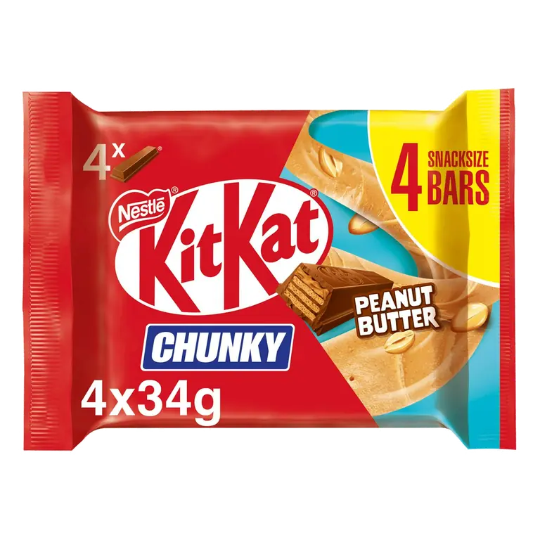 Chunky Peanut Butter Chocolate Bar Multipack x4 34g
