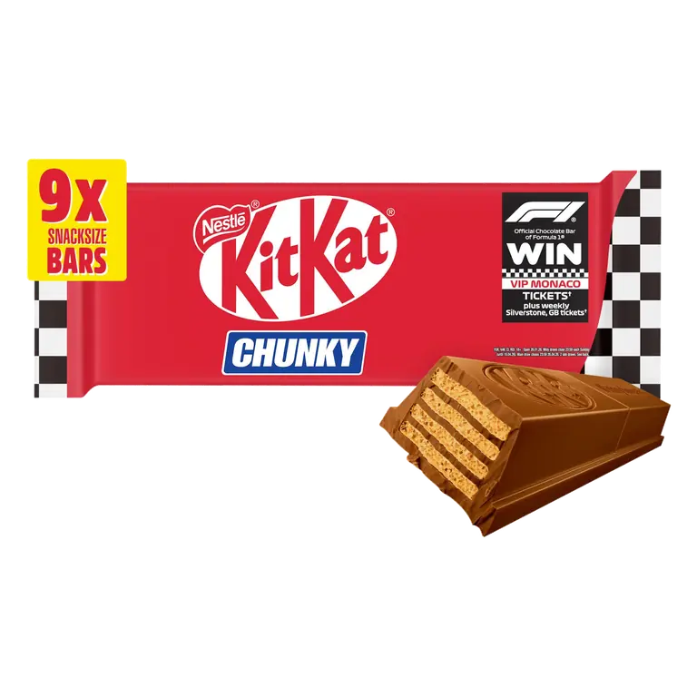 KitKat F1 Chunky Snacksize Milk Chocolate Bar 9 Pack Multipack 288g