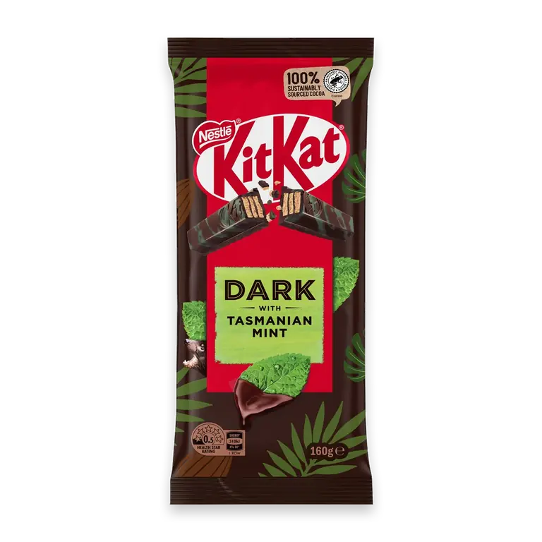 Tasmanian Mint Dark Chocolate Block