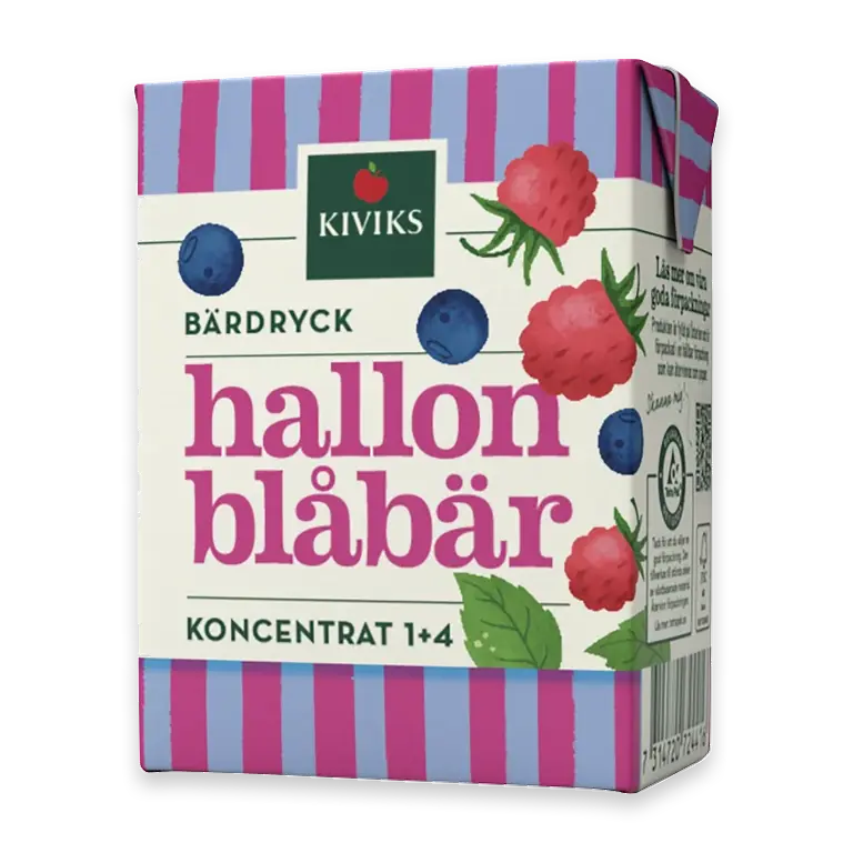 Lättdryck Hallon & blåbär Koncentrat 2dl Kiviks