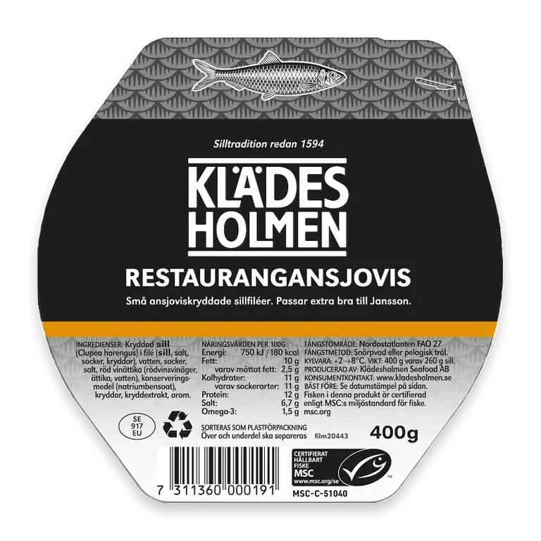 Restaurangansjovisfilé 400g