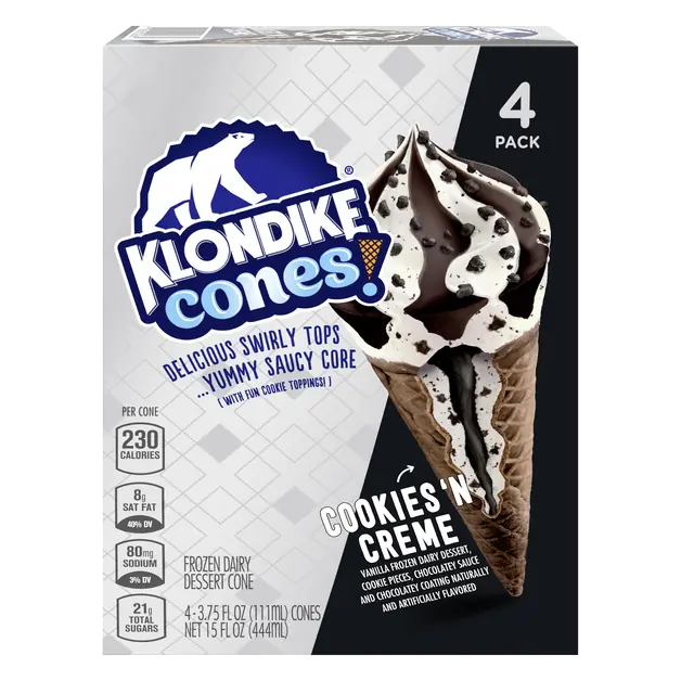 Klondike Cones, Cookies 'N Cream, 4-3.75 fl oz