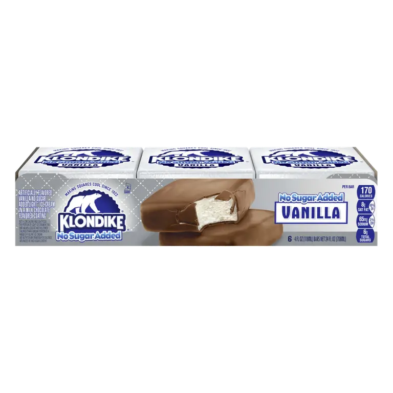 Vanilla No Sugar Added Light Ice Cream in a Milk Chocolate Flavored Coating Bars