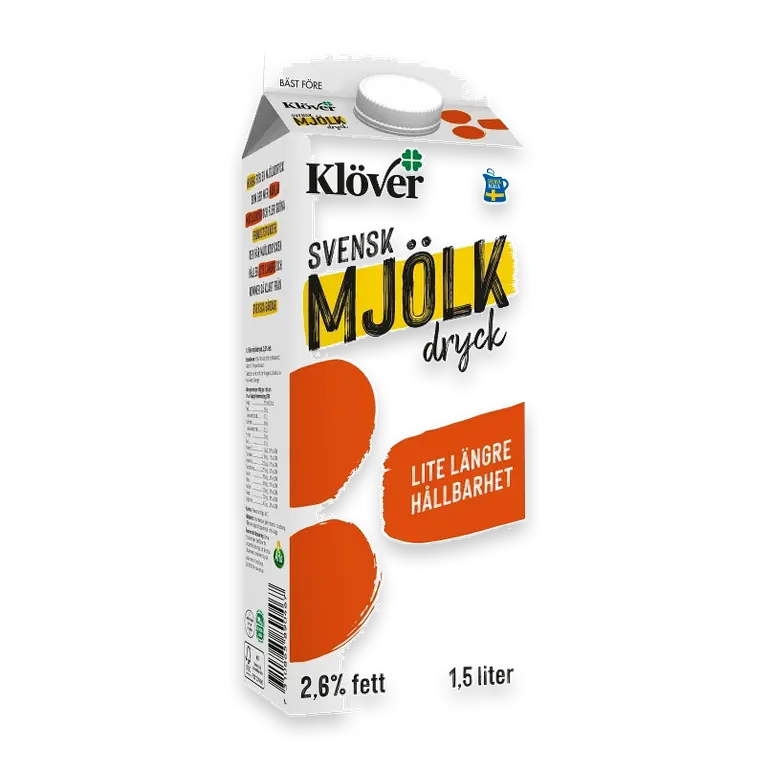 Mjölkdryck längre hållbarhet 2,6% 1,5l Klöver®