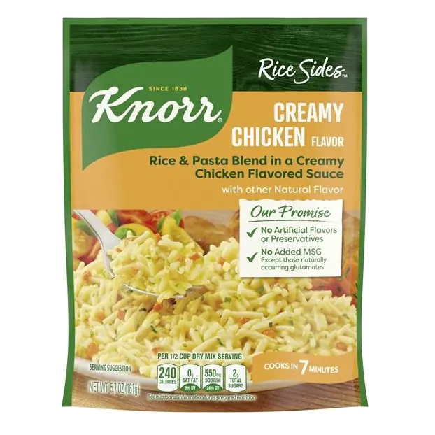 Creamy Chicken Flavor Rice & Pasta Blend in a Creamy Chicken Flavored Sauce