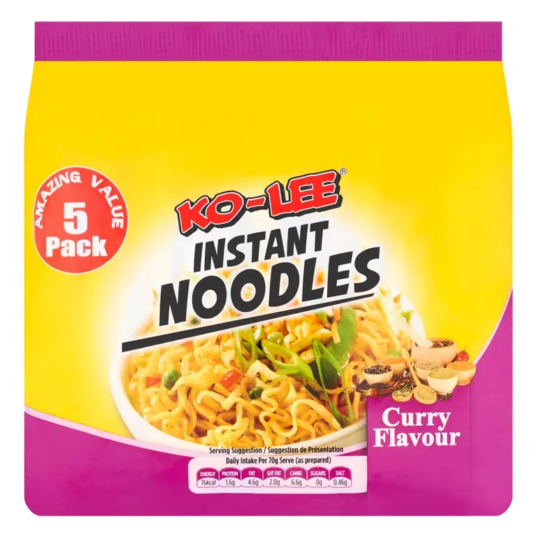 e Instant Noodles Curry Flavour 5 Pack