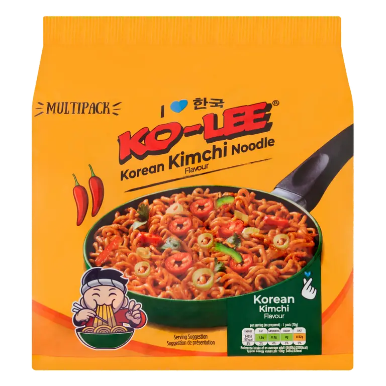 Ko-Lee Korean Kimchi Flavour Noodle 4 x 70g