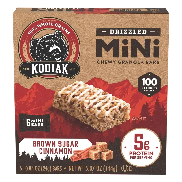 Kodiak Cake Drizzled Mini Brown Sugar Cinnamon Mini Protein Bar - 5g Protein - 6.17oz