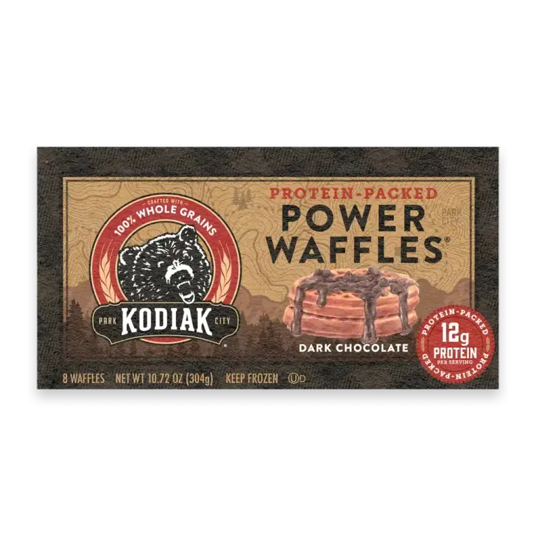 Kodiak Protein-Packed Dark Chocolate Frozen Power Waffles with 12g Protein