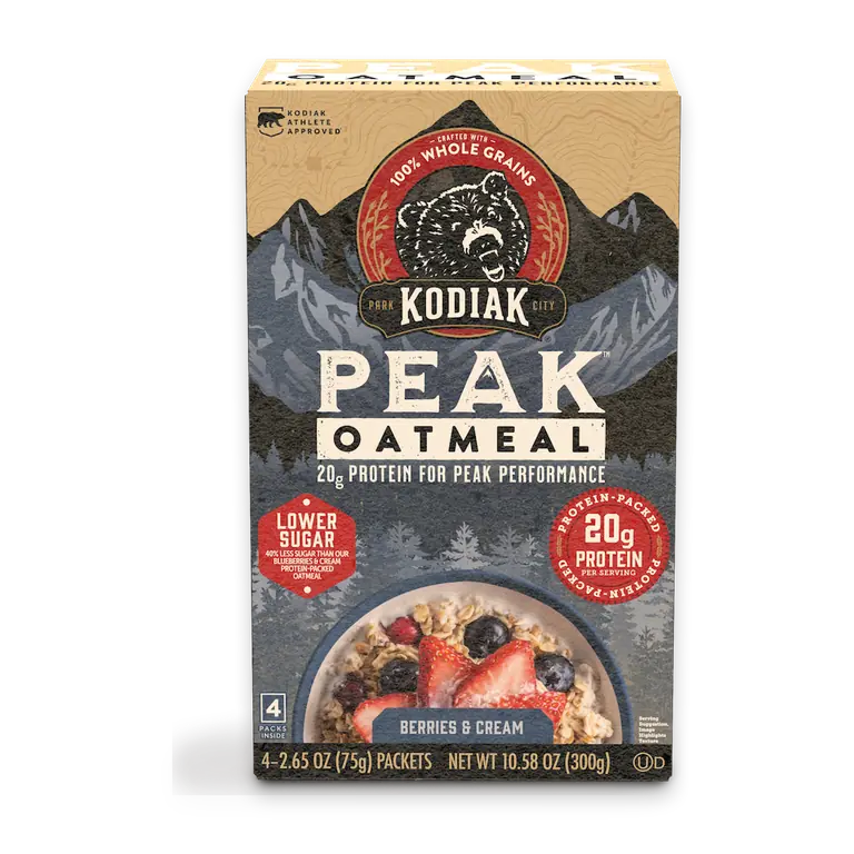 Peak Protein-Packed Berries and Cream Oatmeal Packets with 20g Protein