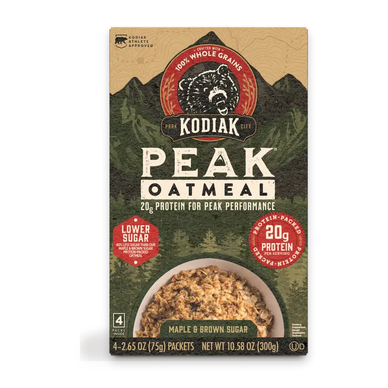 Peak Protein-Packed Maple Brown Sugar Oatmeal Packets with 20g Protein