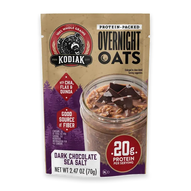 Protein-Packed Dark Chocolate Sea Salt Overnight Oats with 20g Protein