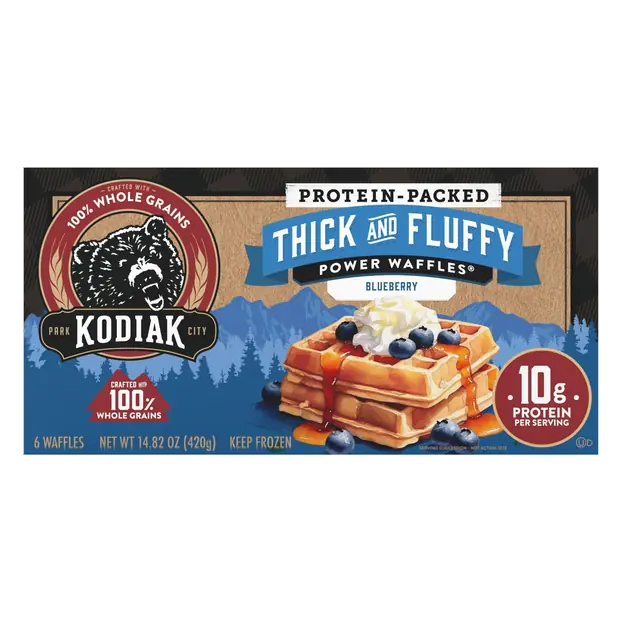 Protein-Packed Thick & Fluffy Blueberry Power Waffles - 6 ct
