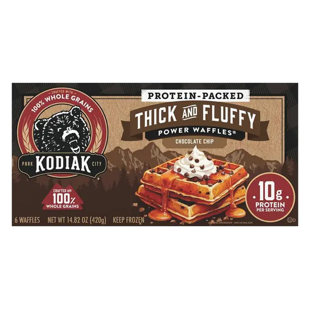 Protein-Packed Thick & Fluffy Chocolate Chip Power Waffles - 6 ct