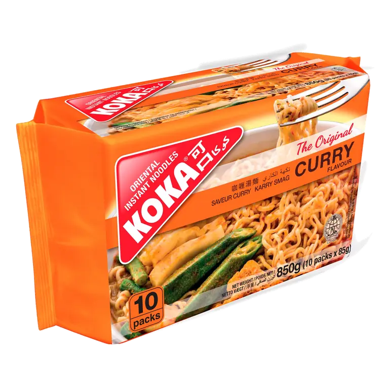 Koka The Original Curry Flavour Oriental Instant Noodles 10 x 85g (850g)