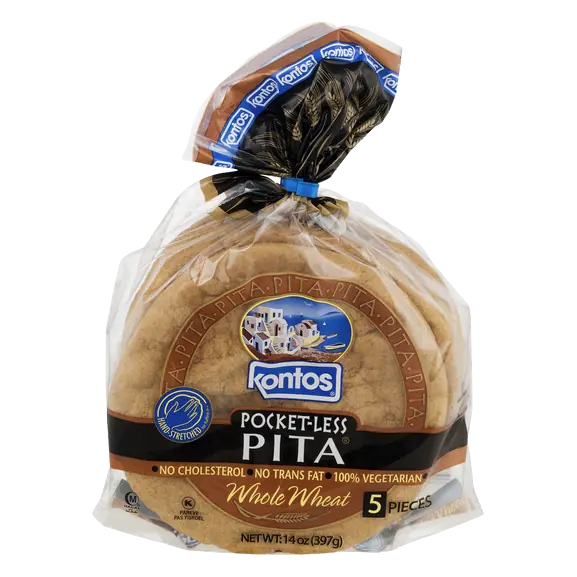 Pocketless Whole Wheat 5's Pita 397 g