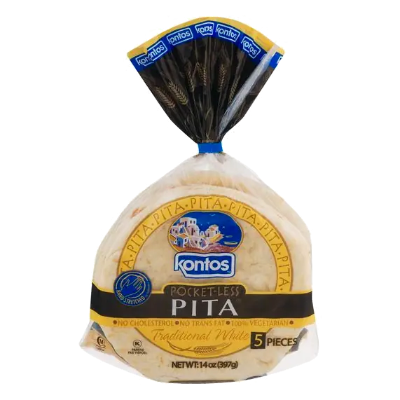 Traditional White Pocket-Less Pita Bread - 5 ct