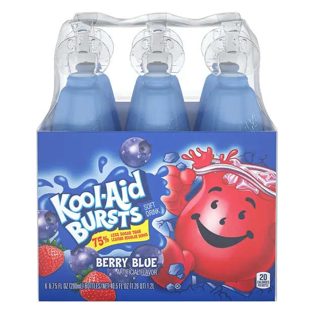 Bursts Berry Blue Soft Drink - 6 pk
