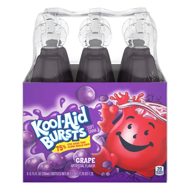 Bursts Grape Soft Drink - 6 pk