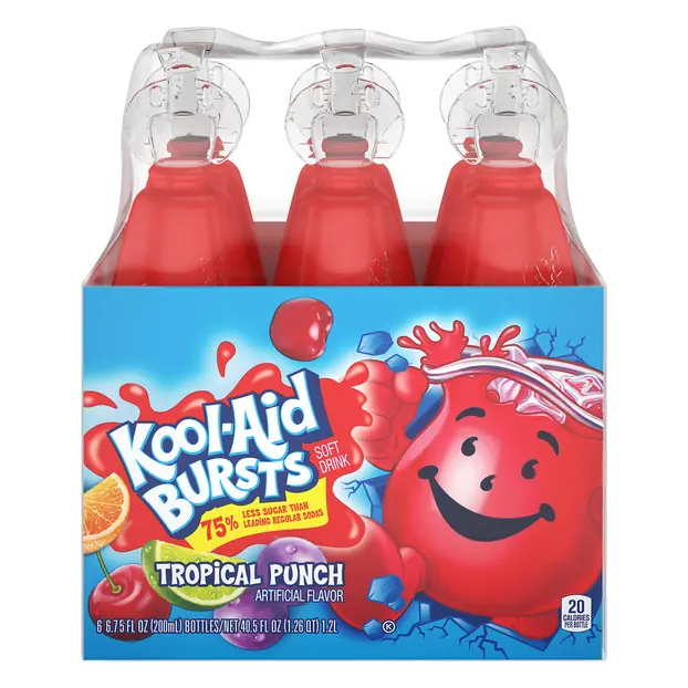 Bursts Tropical Punch Soft Drink - 6 pk