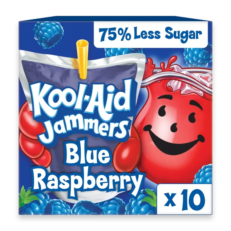 Jammers Blue Raspberry Flavored Drink, Box, Pouches