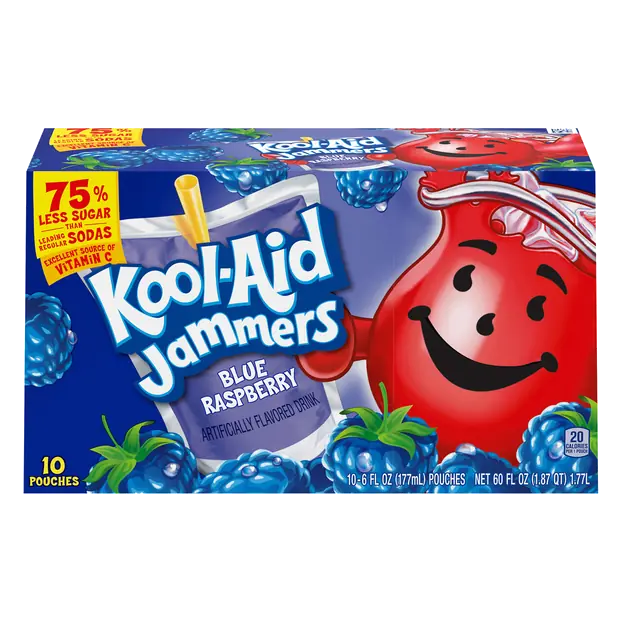 Jammers Blue Raspberry Juice Drink Pouches - 10 pk