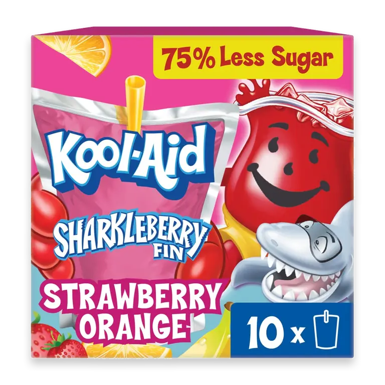 Jammers Sharkleberry Fin Strawberry Orange Punch Flavored Drink, Box, Pouches