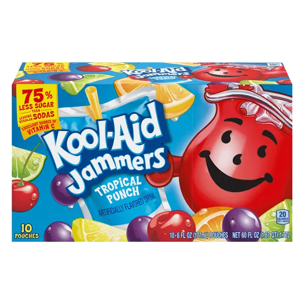 Jammers Tropical Punch Juice Drink Pouches - 10 pk
