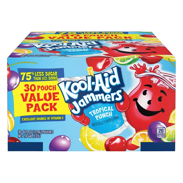 Jammers Tropical Punch Juice Drink Pouches Value Pack - 30 pk