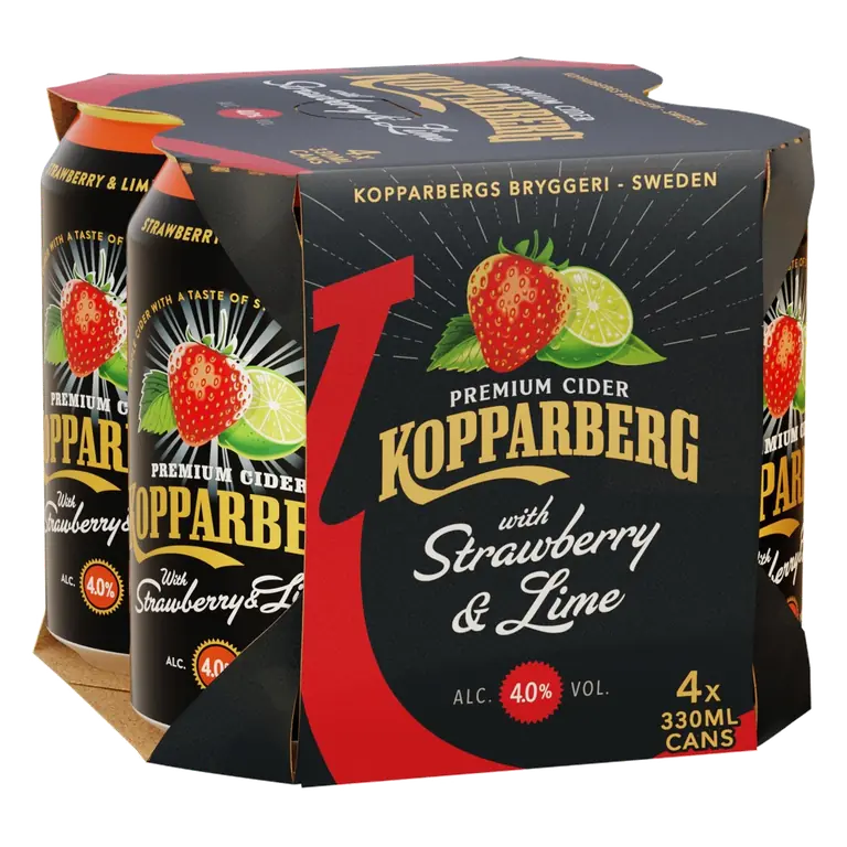 With Strawberry & Lime Cider Cans 4x330ml