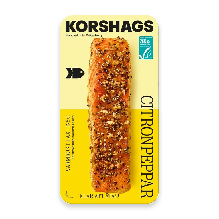 Laxfilé Färsk Varmrökt Citronpeppar 125g Miljömärkt