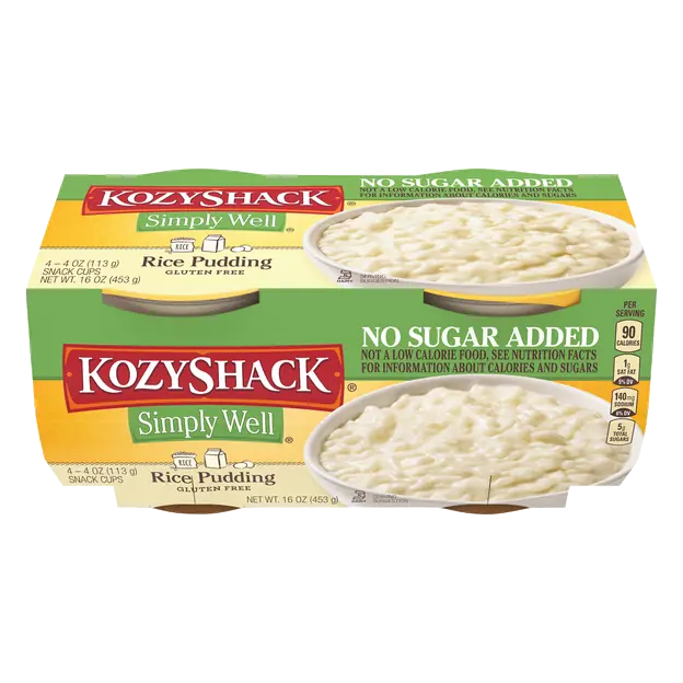 Gluten Free No Sugar Added Rice Pudding Snack Cups - 4 ct