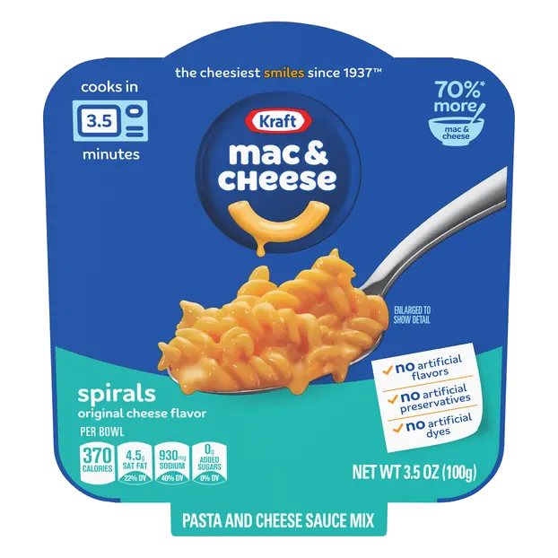 Big Bowl Spirals Original Macaroni & Cheese Dinner Microwaveable