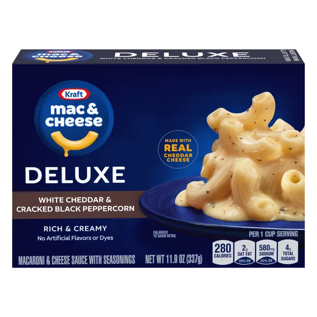 Deluxe White Cheddar & Cracked Black Pepper Mac & Cheese Dinner